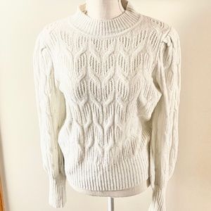 Express White Sequin Metallic Sweater